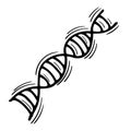 Hand drawn DNA outline icon isolated on white background. DNA spiral line Royalty Free Stock Photo