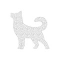 Dog with silver oriental pattern