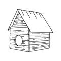 Hand drawn doghouse doodle. Vector illustration of Dog house Royalty Free Stock Photo