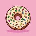 Hand Drawn Donut, colorful fast food vector