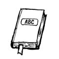 Hand drawn doodle abc book. Dictionary book