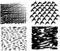 Hand drawn doodle abstract pattern in black and white style texture background set with curved lines Royalty Free Stock Photo