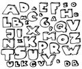 Hand drawn doodle alphabet Royalty Free Stock Photo