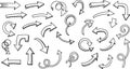 Hand-Drawn Doodle Arrows Collection Royalty Free Stock Photo