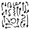 Hand-Drawn Doodle Arrows Collection Royalty Free Stock Photo