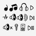 hand drawn doodle audio related icon illustration Royalty Free Stock Photo