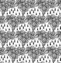 Hand drawn doodle background, seamless vector pattern