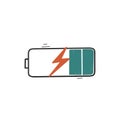 hand drawn doodle battery charging illustration icon isolated