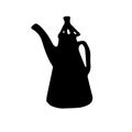 Hand drawn doodle black teapot