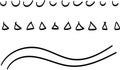 Hand drawn doodle brush lines. Vintage hand drawn underline border elements, pencil sketch stroke decoration. Vector illustrations Royalty Free Stock Photo