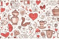 Hand drawn doodle can use for valentine background