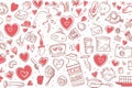 Hand drawn doodle can use for valentine background