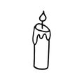 Hand-drawn doodle candle halloween
