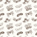 Hand drawn doodle carnival masks seamless pattern