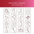Hand drawn doodle ceramic classes set. Royalty Free Stock Photo