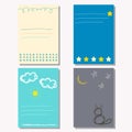 Hand drawn doodle childish backgrounds collection with simple shapes