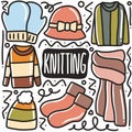 hand-drawn doodle clothes knitting art design element illustration