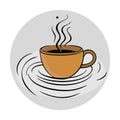 Hand Drawn Doodle Coffee Cup Hot Drink Illustration.Vector illustration Royalty Free Stock Photo