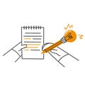 hand drawn doodle Creative writing and storytelling illustration concept isolated Royalty Free Stock Photo