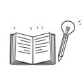 hand drawn doodle Creative writing and storytelling illustration concept isolated Royalty Free Stock Photo