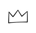 Hand drawn doodle crown. King crown sketch. Majestic tiara. King and queen royal diadem. Vector illustration isolated in Royalty Free Stock Photo