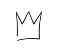 Hand drawn doodle crown. King crown sketch. Majestic tiara. King and queen royal diadem. Vector illustration isolated in Royalty Free Stock Photo