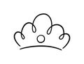 Hand drawn doodle crown. King crown sketch. Majestic tiara. King and queen royal diadem. Vector illustration isolated in Royalty Free Stock Photo