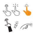 hand drawn doodle cursor click tap set illustration Royalty Free Stock Photo