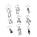 Hand drawn doodle cursor icon illustration vector Royalty Free Stock Photo