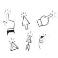 Hand drawn doodle cursor icon illustration vector Royalty Free Stock Photo