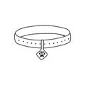 Hand drawn doodle cute Dog or Cat collar Royalty Free Stock Photo