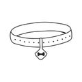 Hand drawn doodle cute Dog or Cat collar Royalty Free Stock Photo