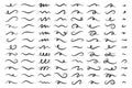 Hand drawn doodle decorative collection of squiggly lines isolated on white background vector illustration Royalty Free Stock Photo