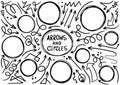 00002 hand drawn doodle design circles elements. Hand drawn arrows Royalty Free Stock Photo