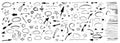 Hand drawn doodle design elements, black on white background. Swishes, swoops, emphasis, Arrow, crown, brush stroke. doodle sketch Royalty Free Stock Photo