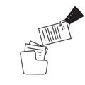 hand drawn doodle document archive icon illustration vector