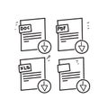 hand drawn doodle Document file icons illustration Royalty Free Stock Photo