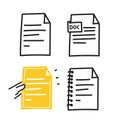 hand drawn doodle Document file icons illustration Royalty Free Stock Photo