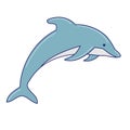 Hand drawn doodle Dolphin icon isolated on white background. Vector illustration Royalty Free Stock Photo