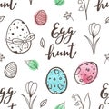 Easter seamless pattern with eggs