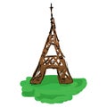 Eiffel tower. Hand drawn doodle eiffel tower. Symbol of travel in Paris eiffel tower