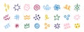 Hand drawn doodle elements set cute line art decorative design Royalty Free Stock Photo