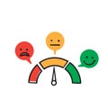 hand drawn doodle emotion analysis meter illustration