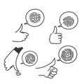 hand drawn doodle fingerprint icon illustration Royalty Free Stock Photo