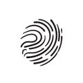 Hand drawn doodle fingerprint illustration vector isolated background