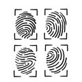 Hand drawn doodle fingerprint illustration vector with doodle style