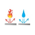 Hand drawn doodle fireproof and waterproof element symbol illustration vector