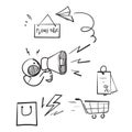 Hand drawn doodle flash sale icon illustration vector