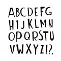 Hand drawn doodle font alphabet letters ABC upper case set. Royalty Free Stock Photo