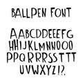 Hand drawn doodle font alphabet letters ABC upper case set Royalty Free Stock Photo